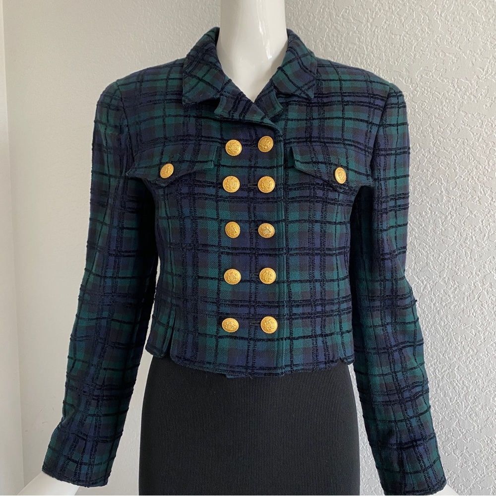 Carlisle navy check double breasted Jacket - Picture 3 of 12